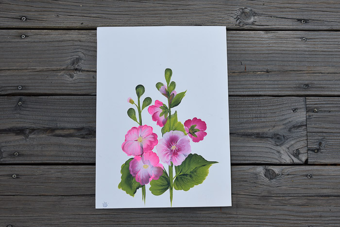 How to paint hollyhocks in acrylics, Pamela Groppe Art