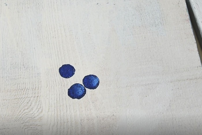 Painting highlights on blueberries