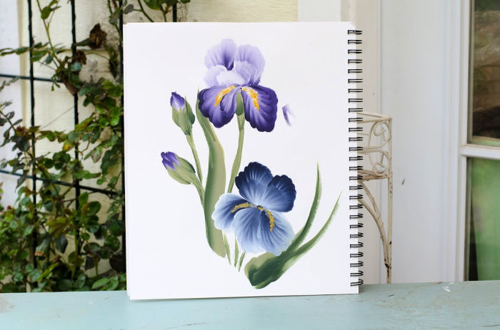 Acrylic painting tutorials, iris painting in acrylics,