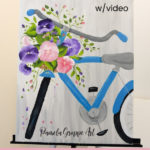 Bicycle painting with pansies, Spring acrylic painting tutorial