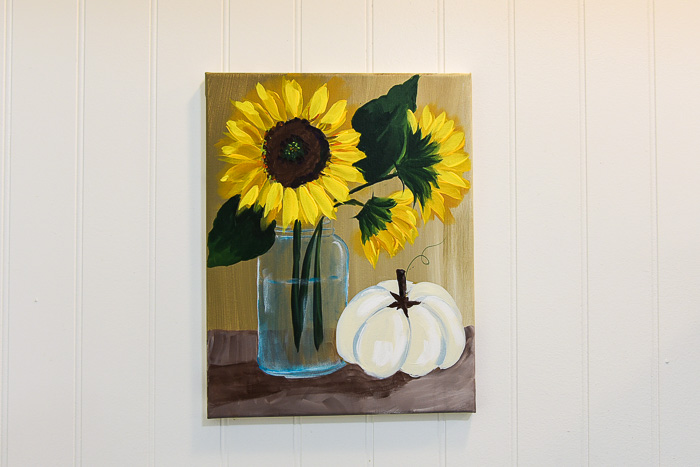 Paint Sunflowers in a Mason Jar