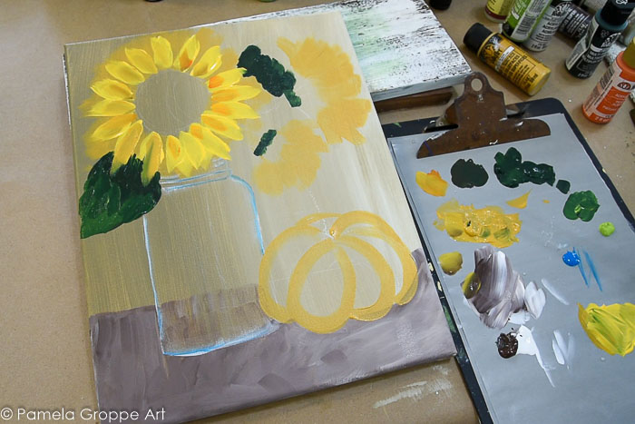 Add petals and highlights to Sunflowers