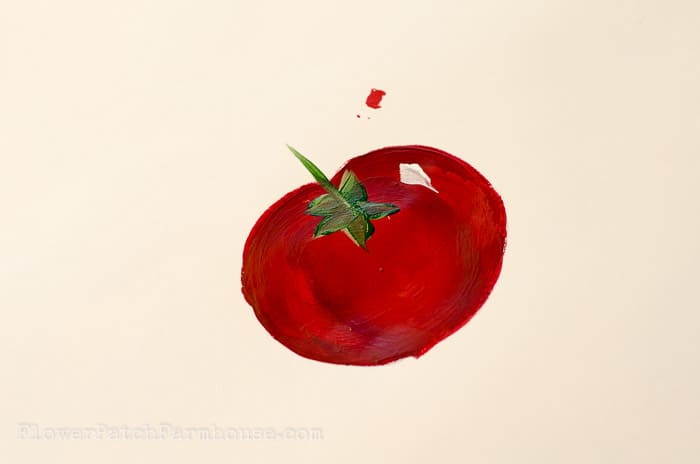 Hand painted tomato in acrylics