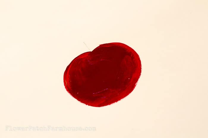 Base paint tomato with a dark red