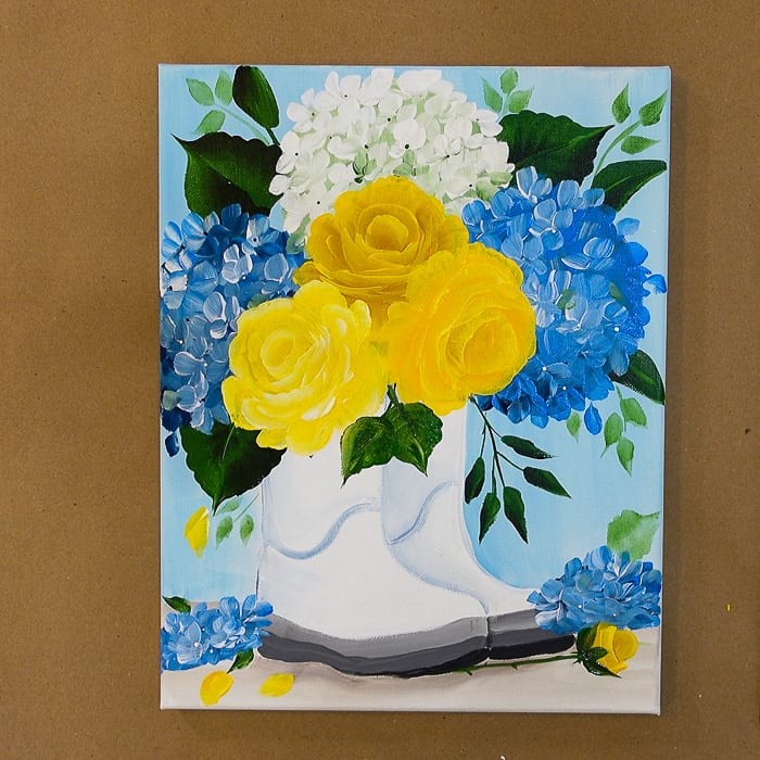 Paint Yellow Roses in Boots