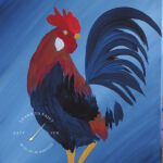 Portion of rooster painting tutorial for beginners