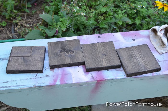 stained wood tiles for scrabble art for Fall