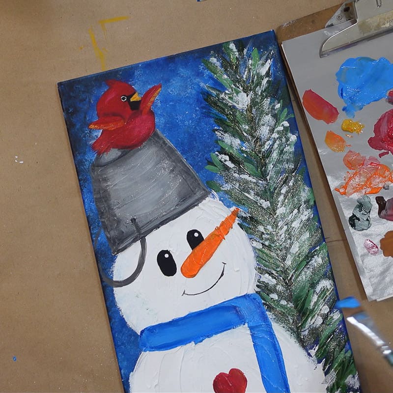 Paint snowman scarf