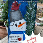 Snowman with Cardinal painting tutorial PIN