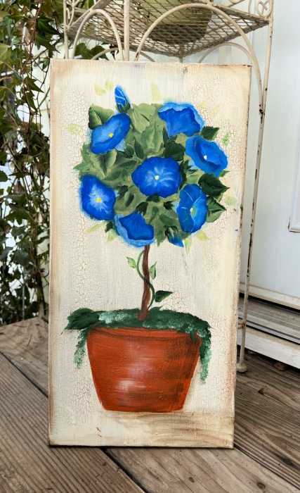 Morning Glory Topiary painting complete