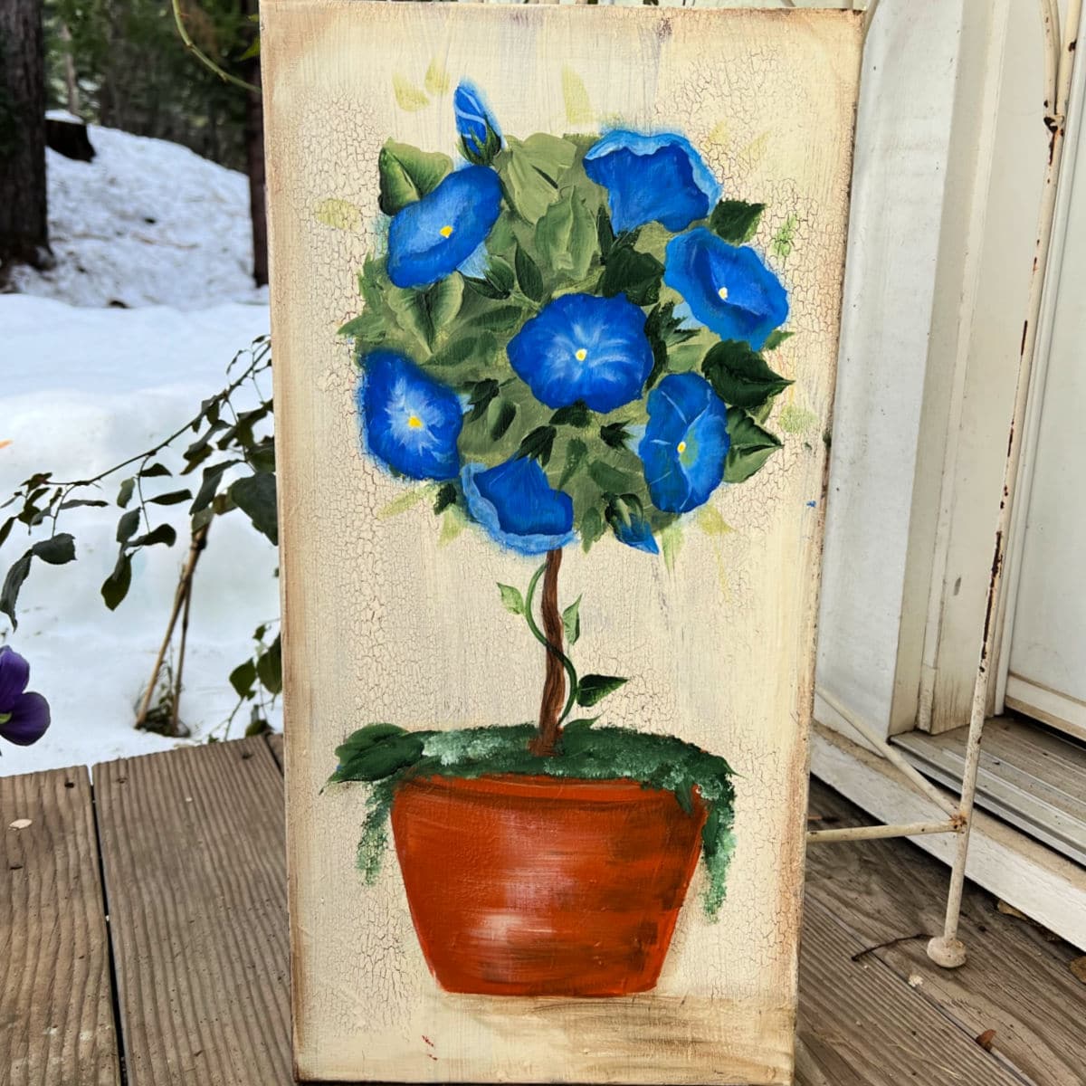 Morning Glory Topiary Painting