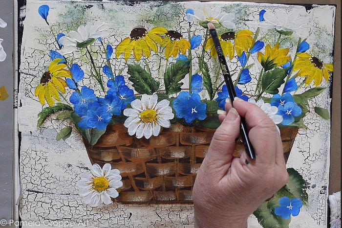 side Daisy painting