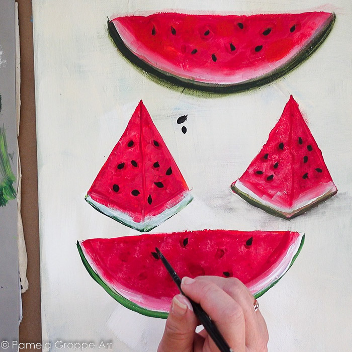 Paint watermelon seeds