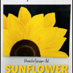 acrylic sunflower painting with text overlay, beginner easy and fun, pamela groppe art, Sunflower painting tutorial