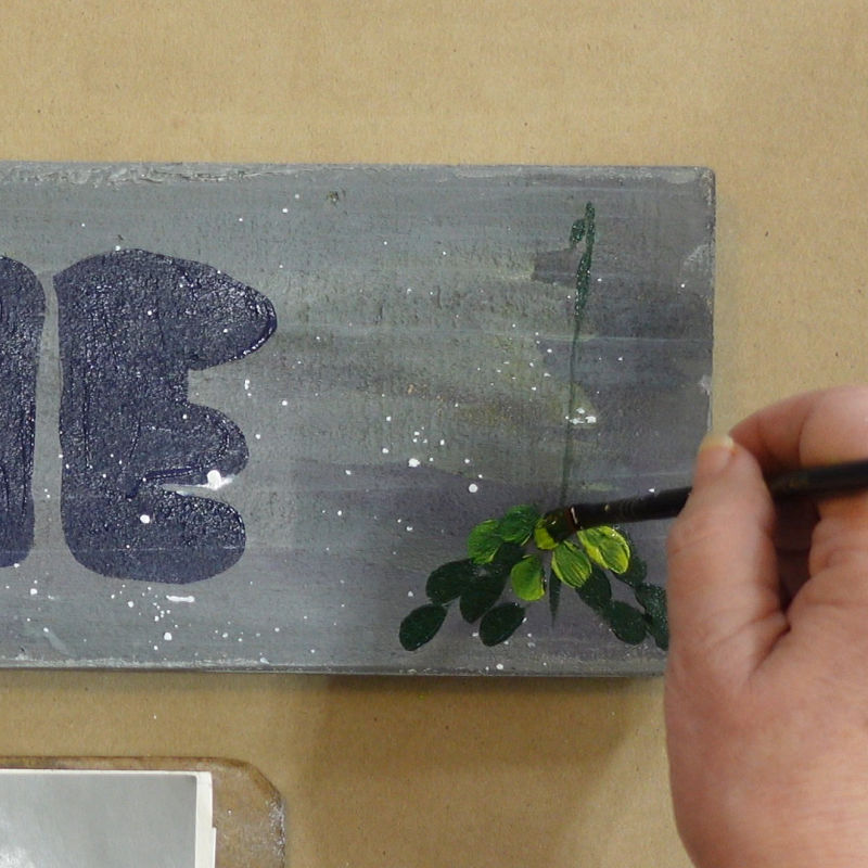 adding foliage to the evergreen tree