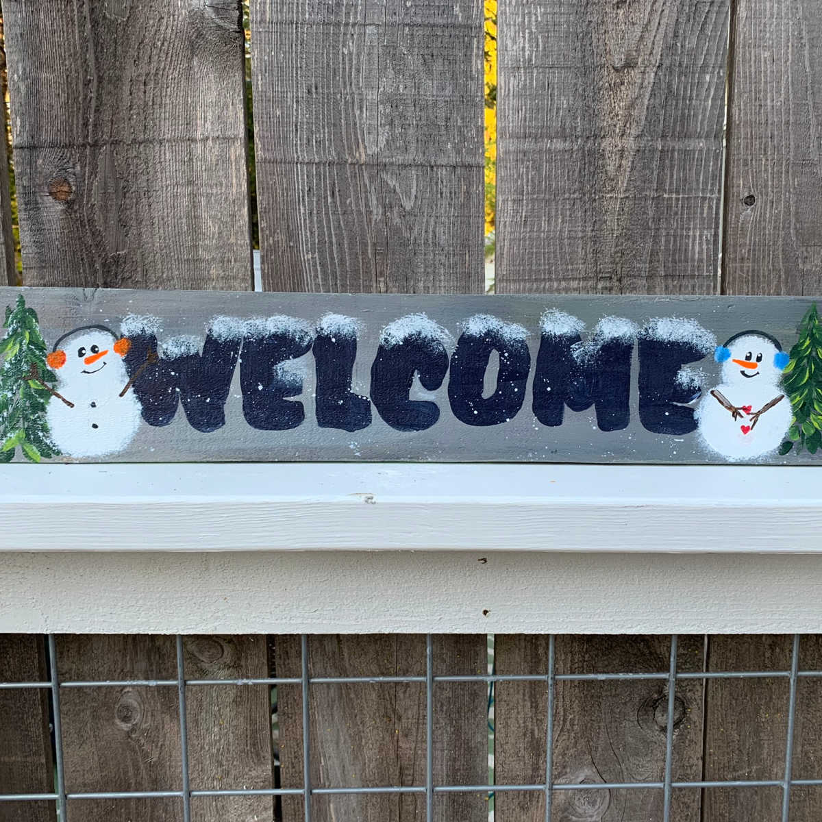 Winter Welcome Snowman Sign